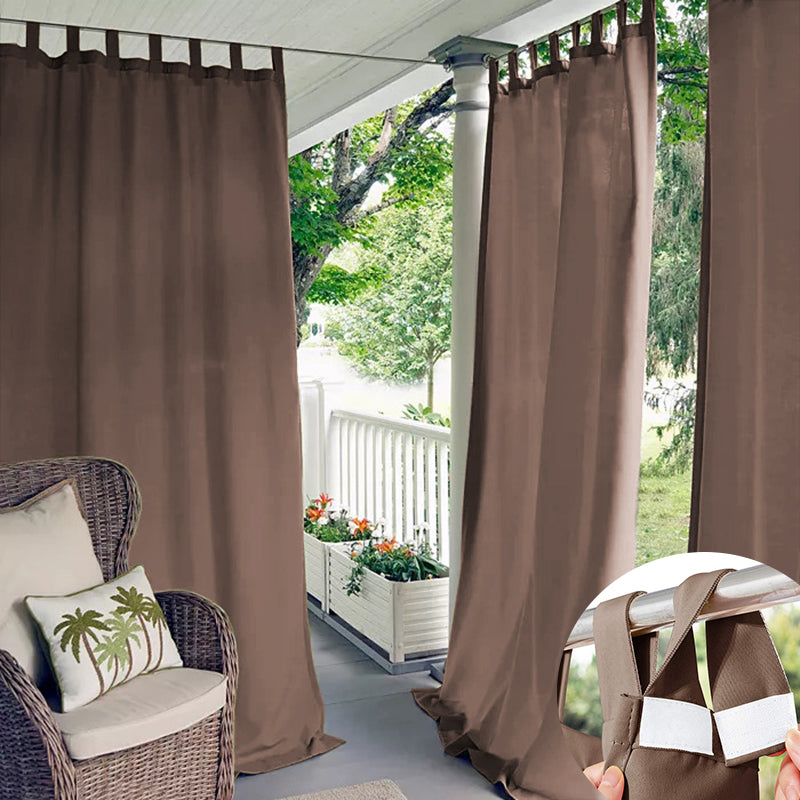 Velcro Tab Top Waterproof Outdoor Curtains for Garage / Patio, 1 Panel | Outdoor Standard