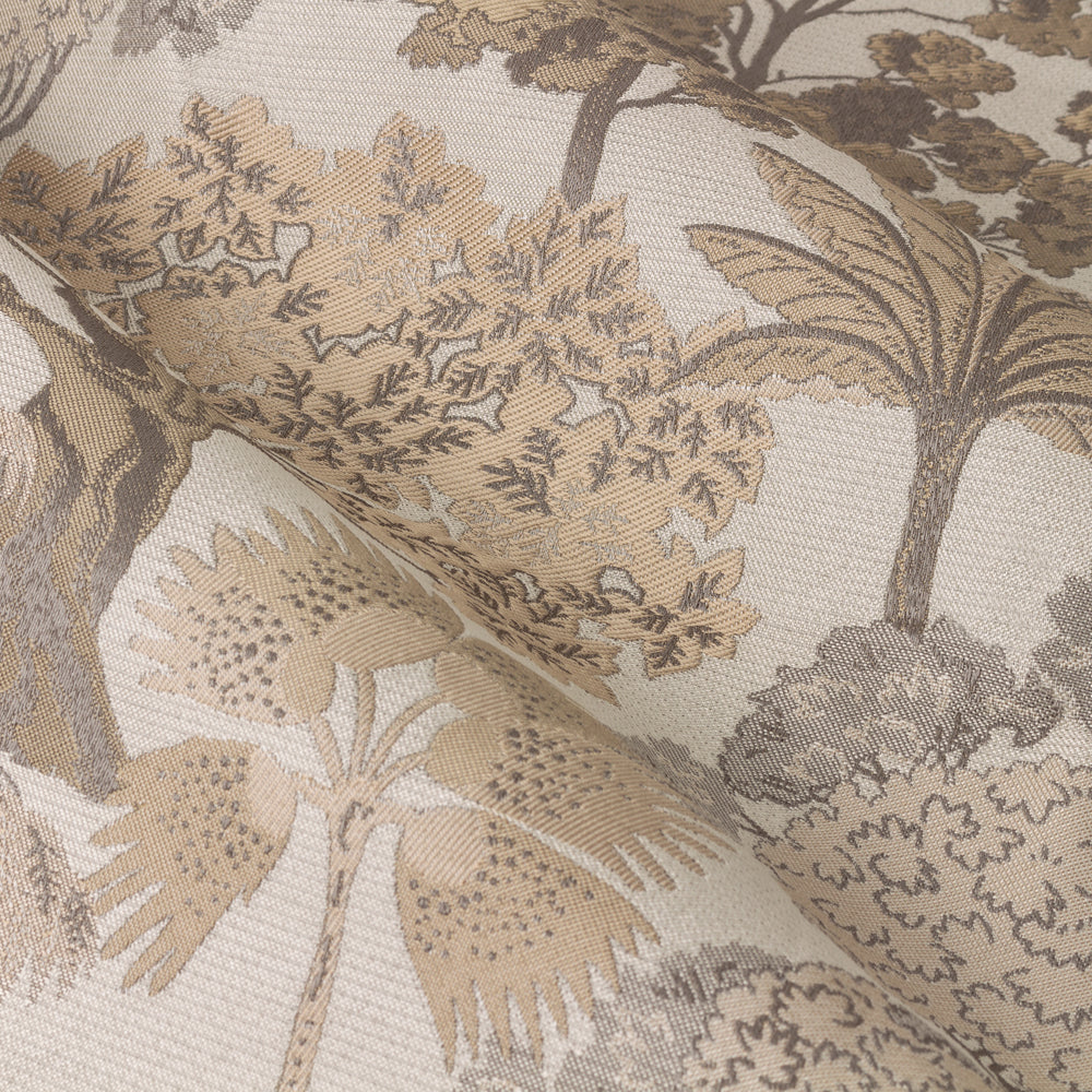 Woodlands Floral Jacquard Room Darkening Eyelet Curtains Natural
