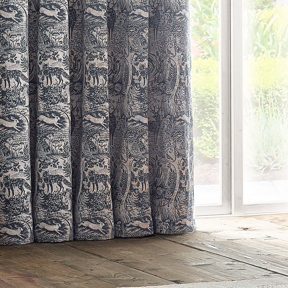 Winter Woods Chenille Room Darkening Eyelet Curtains Midnight