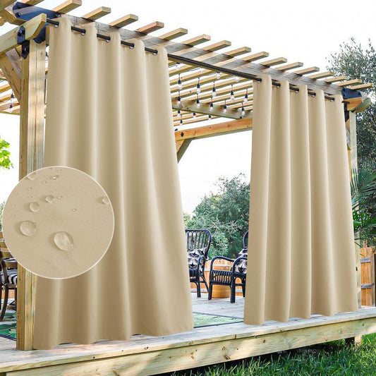 Waterproof Grommet Top Patio Curtain Outdoor Curtain 2 Panels | Outdoor Standard