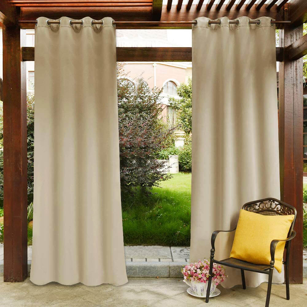 Waterproof Grommet Top Patio Curtain Outdoor Curtain 2 Panels | Outdoor Standard